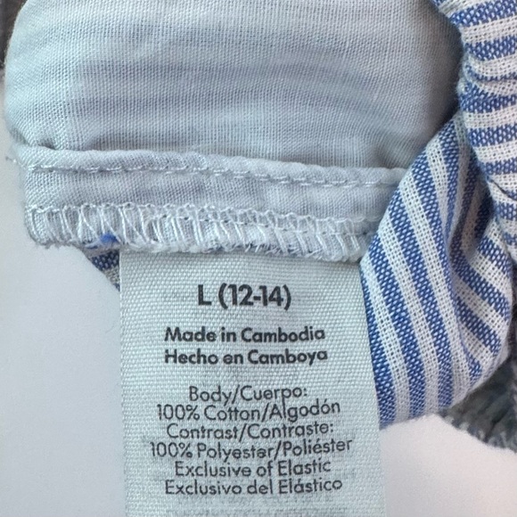 No Boundaries Blue & White Pinstripe Cotton Shorts (L 12/14) - Picture 9 of 9